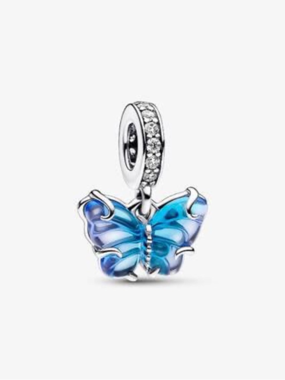 Blue Butterfly Enamel Dangle Charm Pendant